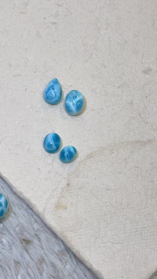 天然海紋石裸石 4件組