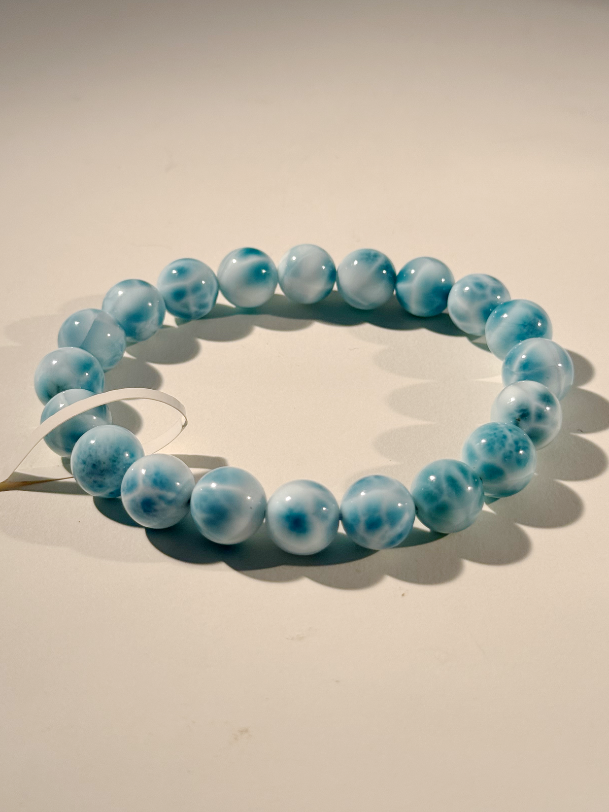 天然海紋石圓珠手鍊 波紋狀能量石