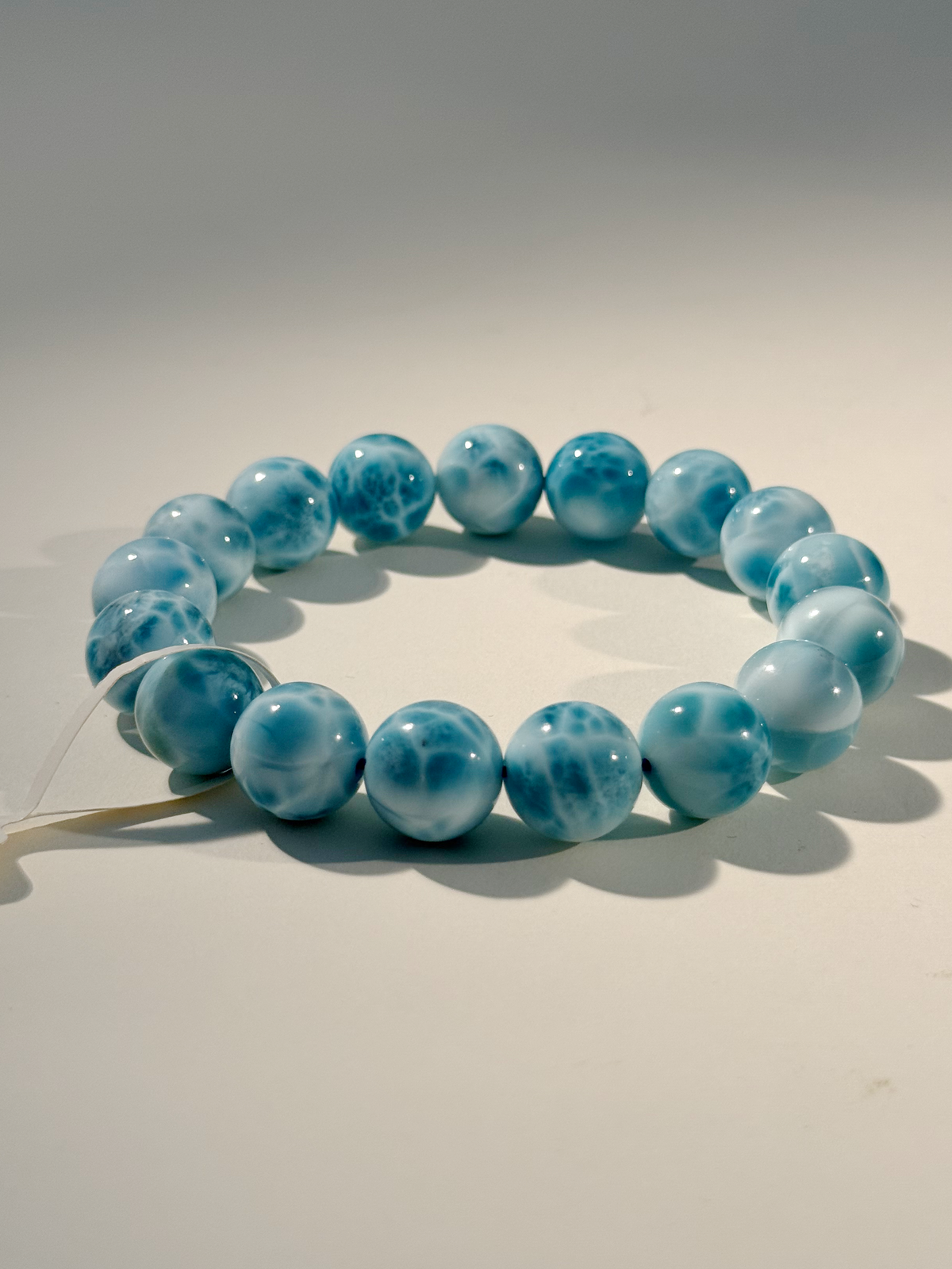 天然海紋石圓珠手鍊 波紋狀能量石