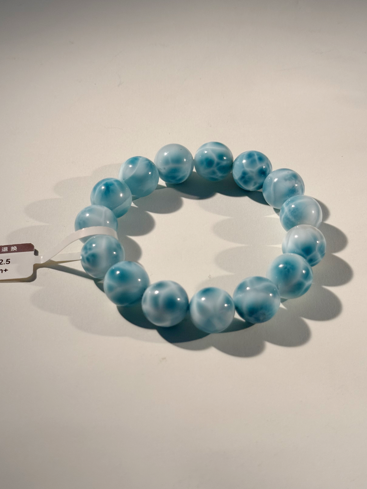 天然海紋石圓珠手鍊 波紋狀能量石
