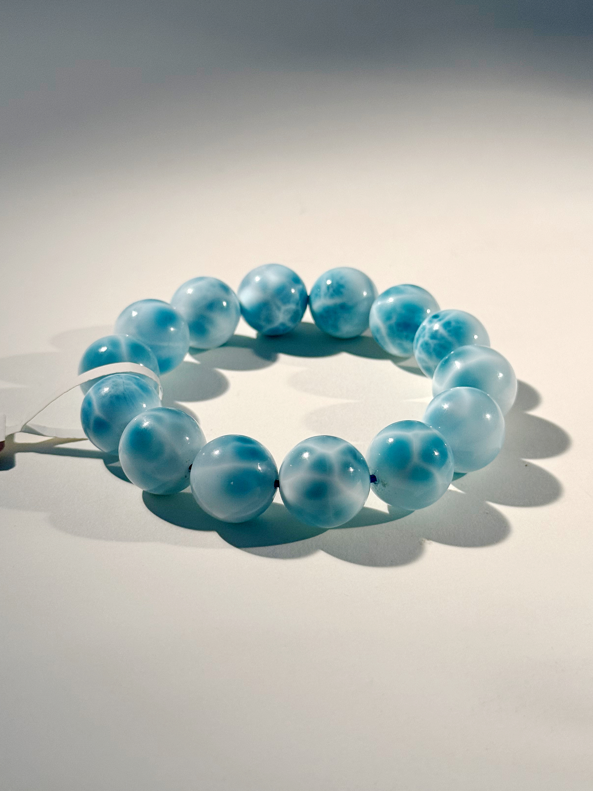 天然海紋石圓珠手鍊 波紋狀能量石